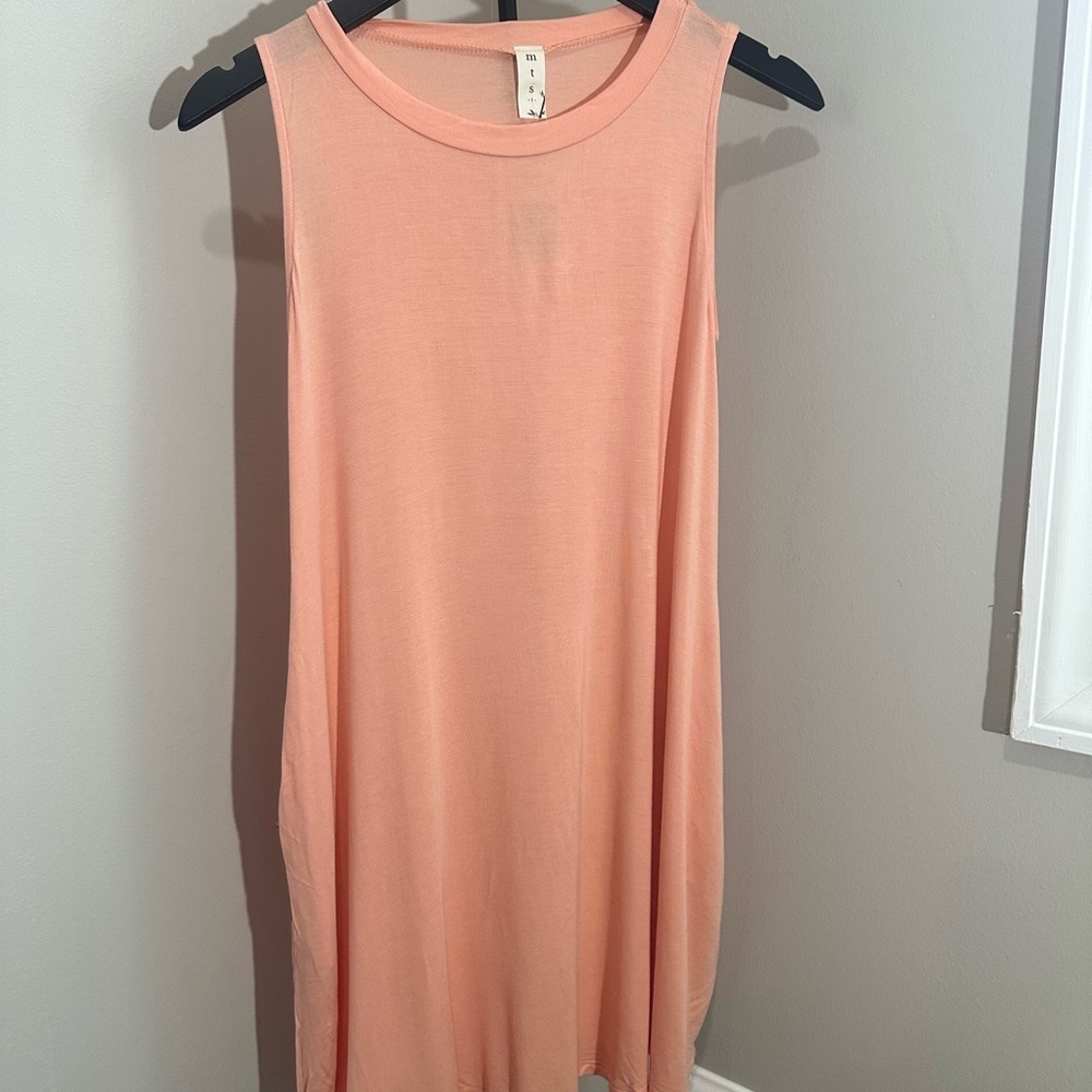 mittoshop Sleeveless Peach Tank Dress Bamboo Swing Dress Kentucky Derby Dress - Picture 14 of 15